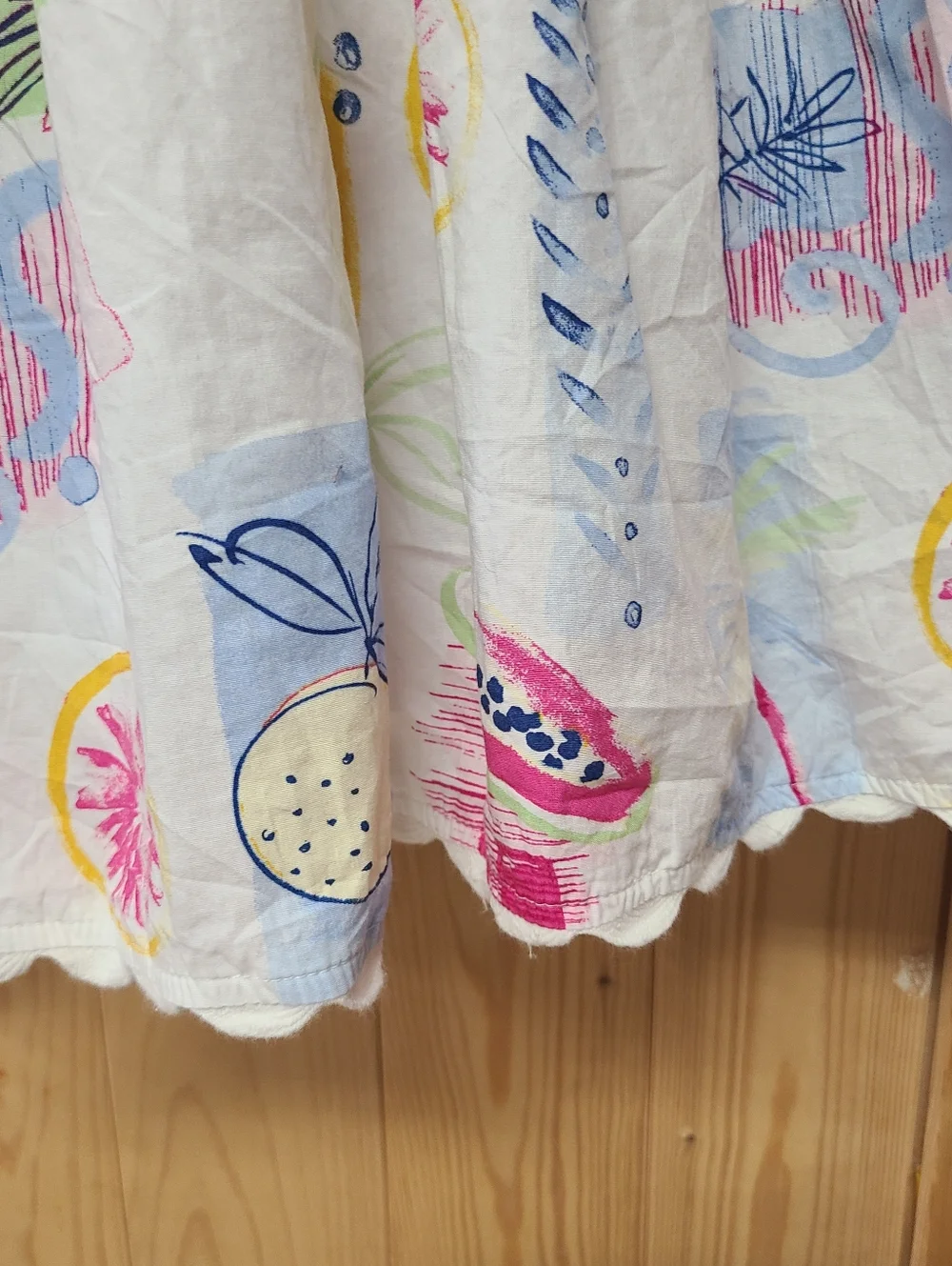 crown & ivy White With Colorful Fruit Dress 100%cotton - Picture 10 of 10